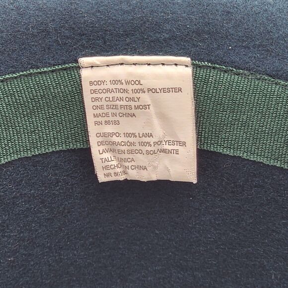 Vintage Wool Green Black Ribbon Cloche Hat - Picture 8 of 8